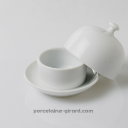 Beurrier rond individuel pour présenter élégamment le beurre./Diamètre 9cm,/Hauteur 7.8cm dont le plateau 1.8cm/